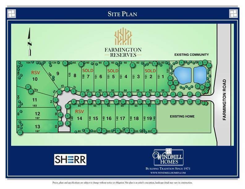 Farmington Reserves site plan in Michigan