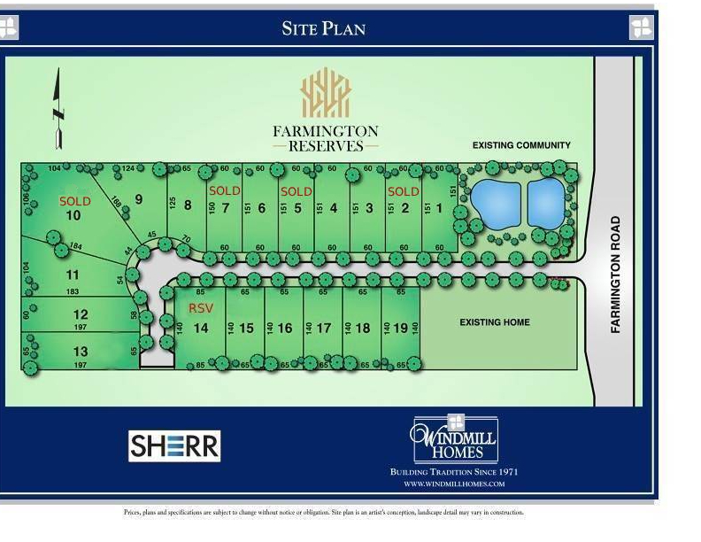 Farmington Reserves site plan in Michigan