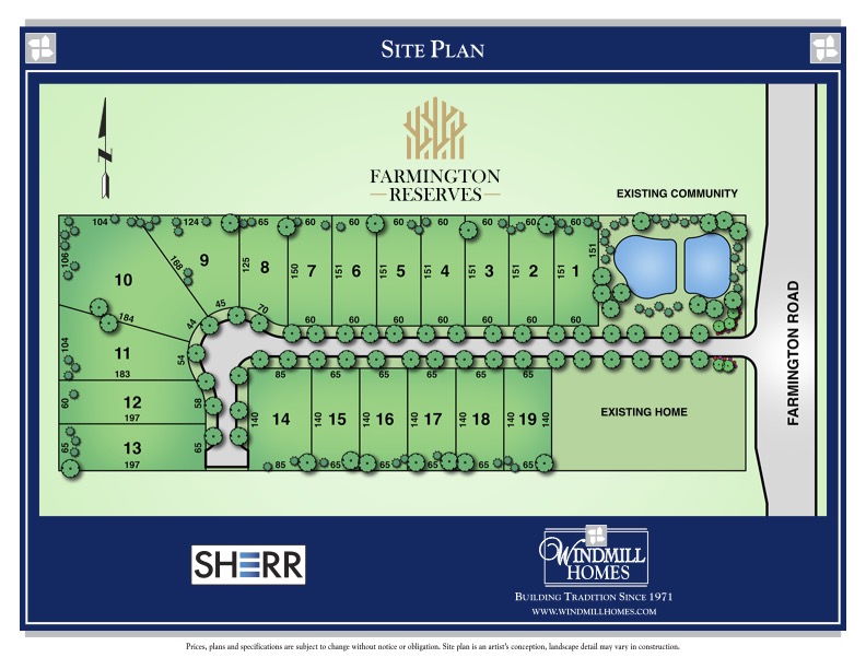 Farmington Reserves site plan in Michigan