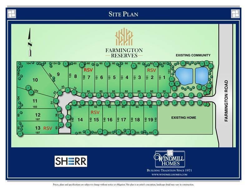 Farmington Reserves site plan in Michigan