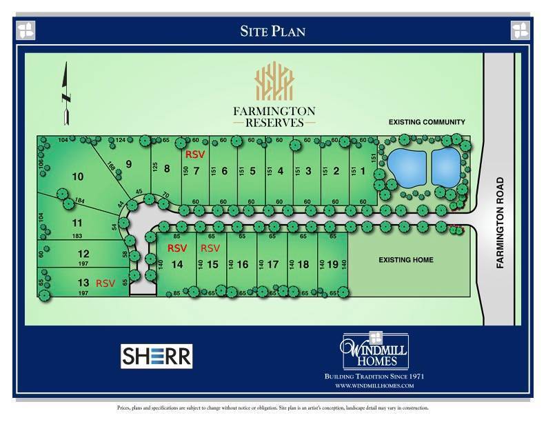 Farmington Reserves site plan in Michigan